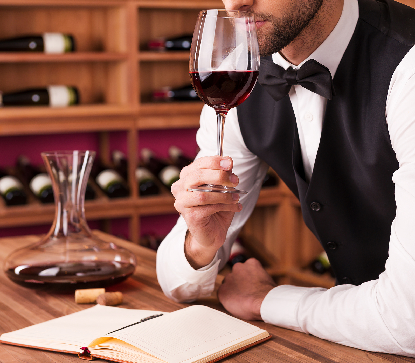 Dégustation de vin avec carnet de dégustation